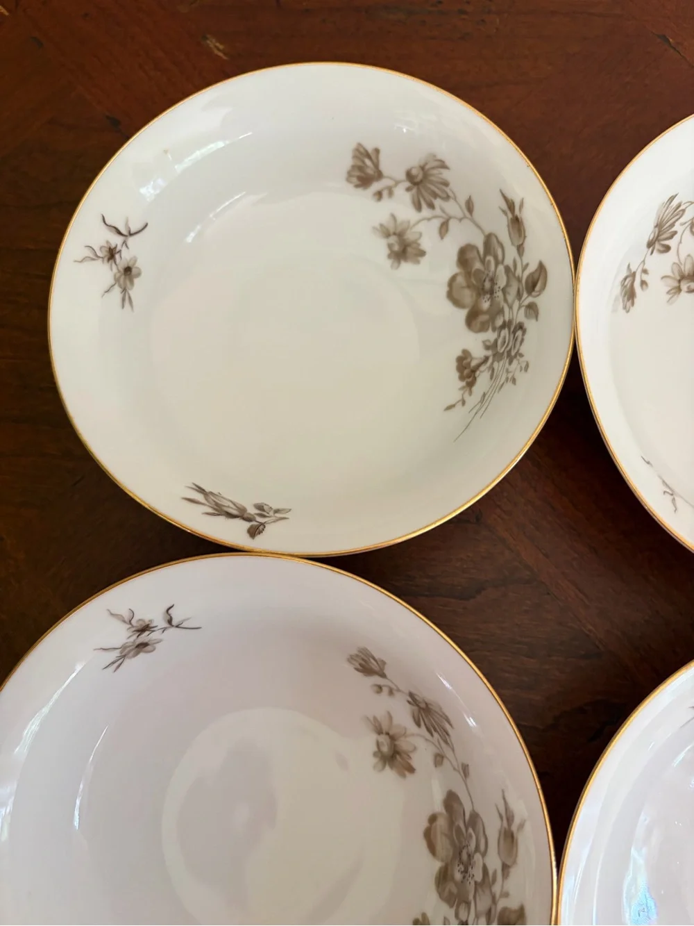 Vintage Johann Haviland Twilight Rose Set of 4 Berry Bowls, Bavaria Germany,